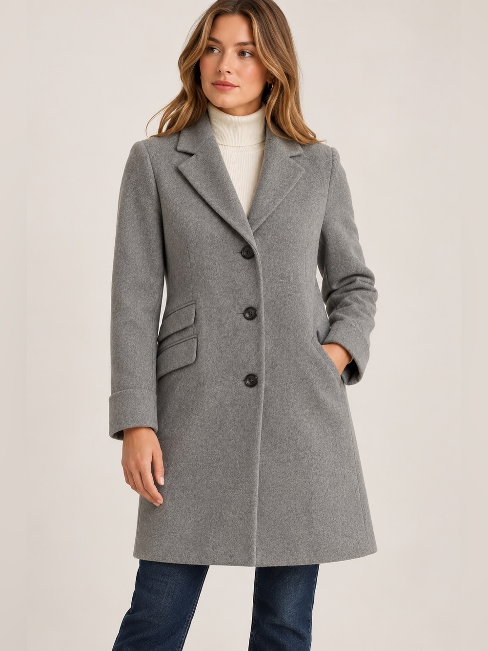 Lauren Ralph Lauren Reefer Coat Alaskan Grey Wool Blend Size 0